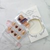 24Pcs Flower Press on Nails Short Square Fake Nails 3D