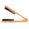 Double Brush Comb, Professional Wooden Handle Hairdressing Comb Anti Static