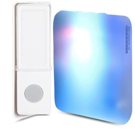 Door Bell with 7 Color Flash Light & 32 Music Push Button Doorbell for Patient Elderly Deaf Caller,1 pc Button Door Bell,2 pcs Sticker