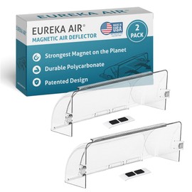 Eureka Air Vent Deflector - Redirect Airflow - Fits 10" to 14" Wide Floor, Wall, Ceiling Vent Registers - Multi-Surface Use - Strong Neodymium Magnets and 3M Adhesive Tabs Included - 2-Pack | Eureka Air