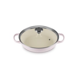Le Creuset Enameled Cast Iron Signature Round Braiser with Glass Lid, 2.25 qt., Shallot