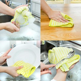 Das blaue Wunder Extra Premium Dish Cloth, Cleaning and Dishcloths, 30 x 30 cm, Bamboo Fibres, Extra Absorbent Kitchen Towels (Turquoise, 3)