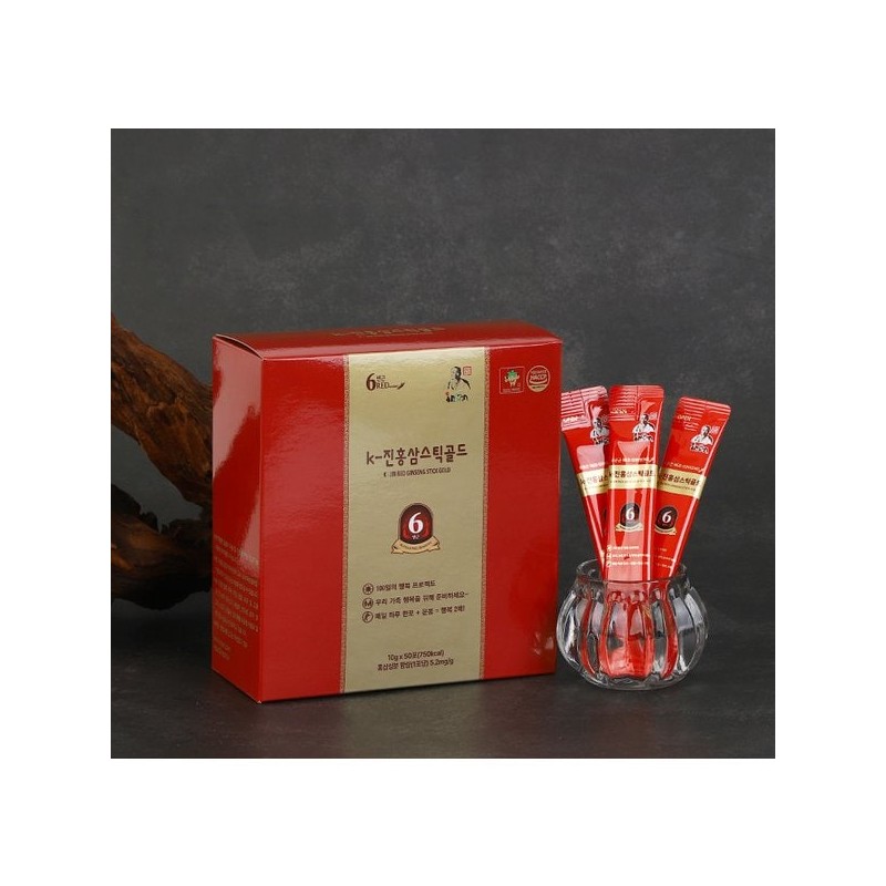 Insanzhugyeom K-진홍삼스틱골드 (10gx50포) K-Red Ginseng Stick Gold (10g x 50