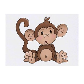 'Sitting Baby Monkey' Temporary Tattoo - Water Resistant, Skin-Safe, Non-Toxic Transfer (TO00074961)