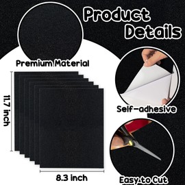 Warmtree 6 Pcs Village Accessories Village Roads and Streets Snow Mat Cobblestone Road Brick Mat for Landscape, Self Adhesive Coated Paper Diorama Supplies for Miniature Scenery Model(Black)