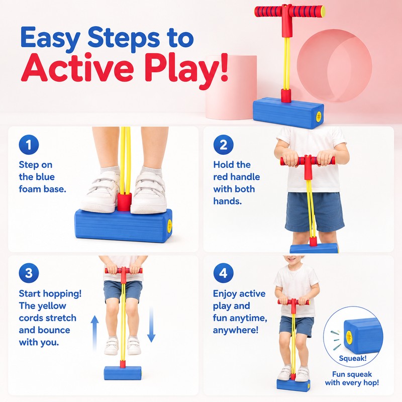Foam Pogo Jumper Set for Kids Ages 3+ – 3-Pack