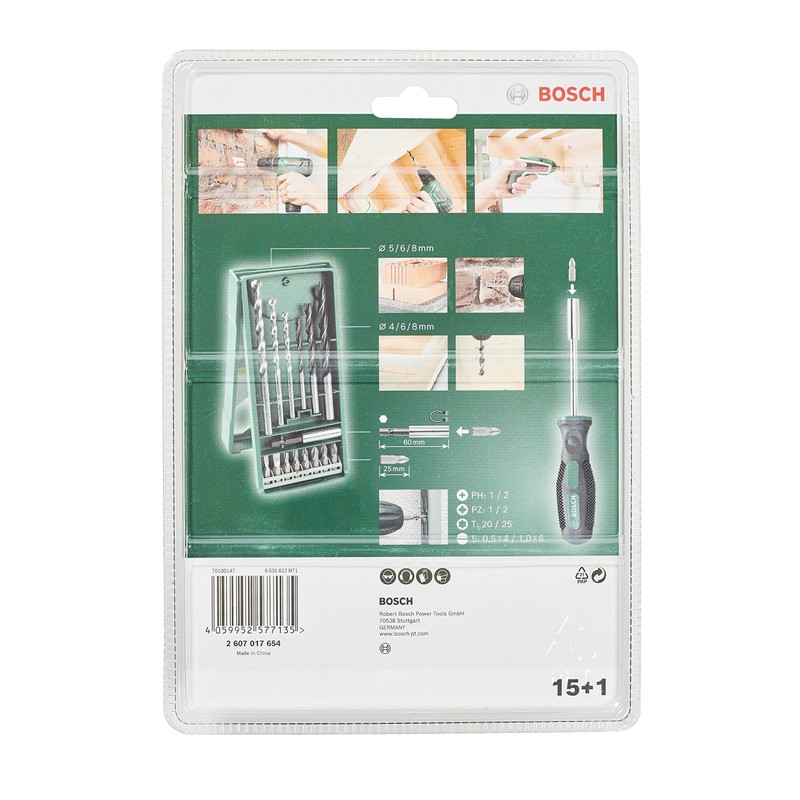 Bosch 15+1-Piece Mini X-Line Mixed Set + Screwdriver (for Wood