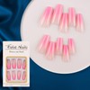 Long Nails for Sticking Coffin, KXAMELIE Ombre Pink Simple False