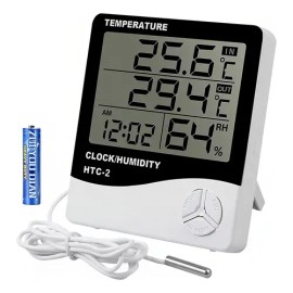 Termómetro Higrómetro Digital Interior Reloj Alarma Htc-2                                                                                             