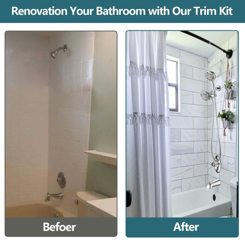Replacement 5" Dual Shower Combo Faucet Tub Trim Kit for