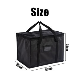COACOM Pack of 1 Grocery Delivery Bag, Portable Lunch Bag, Large Thermal Bag, Portable Picnic Bag, Catering Cooler Bag, Suitable for Catering, Picnics, Food Delivery etc. (50 L), black, Suitcase
