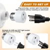 3 Prong Light Socket to Outlet Adapter, E26/E27 Screw in