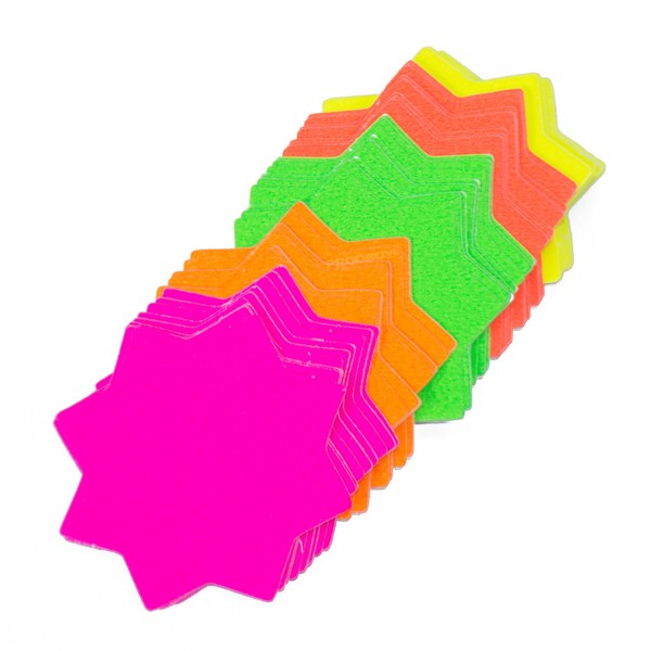 [Pack of 120] Fluorescent Flash Stars 2.5" Shop Retail Price