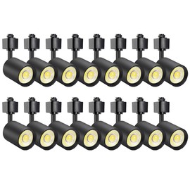 VANoopee 16-Pack 10W Dimmable LED Track Lighting Heads H Type Track Light Replacement Fixtures Bright 3000K Warm White Ceiling Spotlight for Accent Task Art, Flicker Free CRI90+ 24° 800lm Black