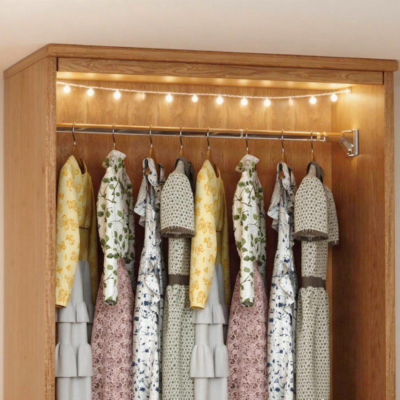 Stainless Steel Adjustable Closet Rod, No-Drill Installation, Heavy-Duty Hanging Bar