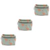 KOMBIUDA 3pcs Cotton Linen Storage Basket Handles for Desktop Organization