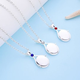 Sphers Mermaid Necklace Water Necklace Fashion Blue Natural Zircon Copper Pendant Mermaid Locket Jewelry Women Gift