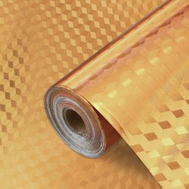 Yitexin 15.7" x 393.7" Self Adhesive Peel and Stick Countertops, Oil-Proof & Waterproof Countertop Contact Paper, Removable Kitchen Wall Paper Cover for Cabinets Shelf Liner Backsplash (Gold)