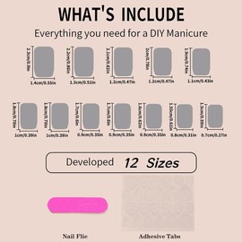 Glossy Gradient Fake Nails With Jelly Glue & Rubbing Strip, 24pcs Removable Nail Art Kit, Artificial Full Covers For Women & Girls