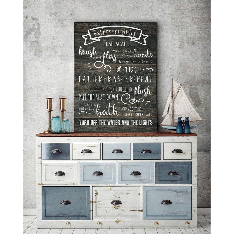 Wexford Home Bathroom Rules Gallery Wrapped Wall Art