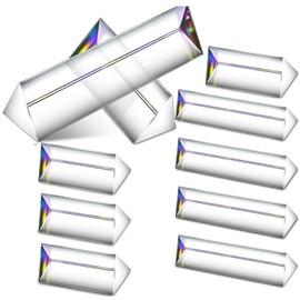 Syhood 10 Pack Clear Triangular Prisms Optical Glass Prisms Photography Crystal Prisms for Teaching Light Spectrum Physics Students Photography Effects Science(6 Inch, 2.4 Inch)