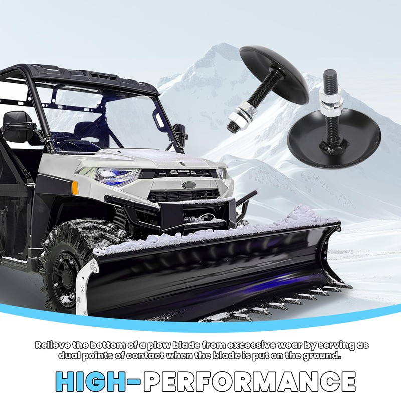 ECOTRIC Universal Snow Plow Skid Shoes Compatible with Polaris ATV