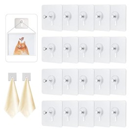 20 Piezas Ganchos Adhesivos Para Pared, Ganchos Para Pared, Clavos Adhesivos Para Pared, Adhesivos Para Pared, Impermeable Y Transparente, Adecuado Para El Hogar, La Oficina