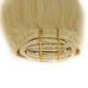 Blonde Human Hair Clip In Extensions Straight Thick End 18