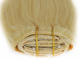Blonde Human Hair Clip In Extensions Straight Thick End 18 20 22" 100gm (20", 613#-Light Blonde)