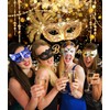 Masquerade Happy Birthday Backdrop Crystal Feather Mask Mardi Gras Photography