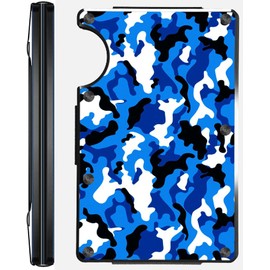 Picture It 3D Minimalist Slim Wallet For Men - Front Pocket RFID Blocking Credit Card Holder With Metal Money Clip (Blue Camo)
