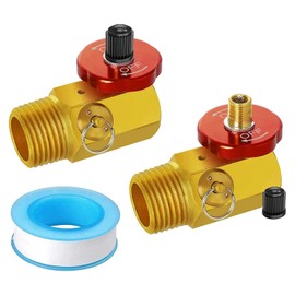 2 Pack Air Tank Manifold with Fill Port, Valve and 1/2 Inch NPT Tank x 1/4 Inch NPT Hose x 1/8 Inch NPT Gauge