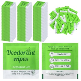 Timgle 100 Pcs Mini Travel Deodorant Wipes Individually Wrapped Armpit Antiperspirant Deodorant Sweat Body Wipes for Women Men Teens Sports Travel Clean Skin Underarm Excessive Sweating(Aloe Vera)