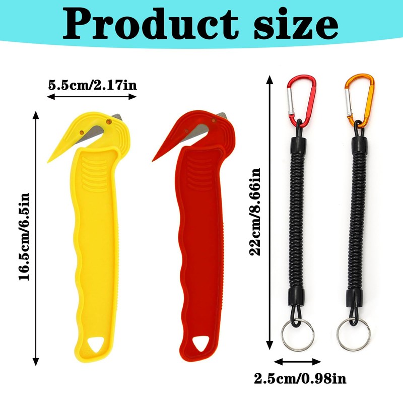 2PCS Box Cutter with Lanyard, Compact Aesthetically Pleasing Portable Box