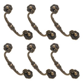 IMIKEYA Vintage Drawer Pull Handles 6 Pack Retro Ring Cabinet Door Pulls for Kitchen Cabinets Bedroom Wardrobe Rustic Metal Dual Hole Pulls 3.74In Hole Spacing