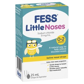 Fess Little Noses Saline Nasal Drops 25ml + Aspirator