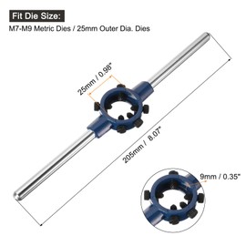 QUARKZMAN Die Holder Thread Cutter Round Cutting Die 25 mm (0.98 Inch) Adjustable Thread Die Grip Holder for Bolt Thread Repair Rod Tools