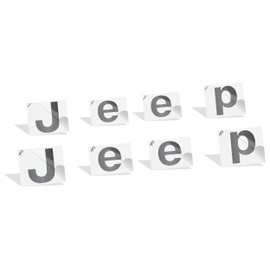 Jeep Front and Rear Emblem Overlay Decal Stickers - 2014-2021 Jeep Grand Cherokee - (Color: Dark Charcoal Metallic)