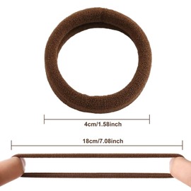 30PCS Thick Seamless Hair Ties, Ponytail Holders Hair Accessories No Damage for Thick Hair, Elastic Hair Ties No Damage Ponytail Holder (Dark Brown)