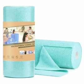TOAO Rollo de Toallas de Microfibra, 50 Paños Reutilizables de 25 x 25 cm | Paños precortados, absorbentes y reutilizables; se desprenden fácilmente d