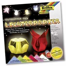 Folia 42309 - Lichterpapier 80G,30 x 30 cm 12 Blatt 6 farbig sortiert