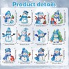 12 Stück Schneemann Diamond Painting Schlüsselanhänger Kit,Diamond Painting Weihnachten Anhänger,Bastelset