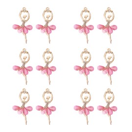 PandaHall Crystal Ballerina Alloy Ballet Dancer Charms with Resin Rhinestone for DIY Bracelet Necklace Keychain Resin and Rhinestone, Resin and rhinestones