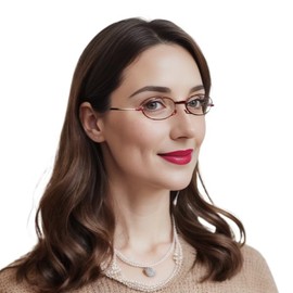 HAITCONGR Portable and Foldable Square-Frame Blue Light Blocking Reading Glasses for Women Red R1104