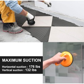 IMT 4.9" Glass Suction Cup Tiles Window Lifter, Power Grip Vacuum Lifter for Glass/Tiles/Mirror/Granite Lifting, Dent Repair Sucker Plate, Double Handle Locking