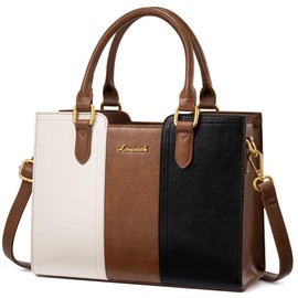 LOVEVOOK Purse for Women, Vintage Leather Shoulder Handbag, Small Ladies Satchel Tote Purse, Top Handle Crossbody Bag for Work, Travel and Daily Outings