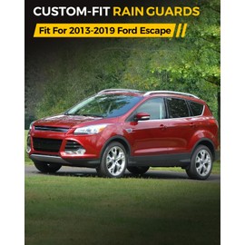 KYX Rain Guards for Car Windows, Outside Mount Window Visors Rain Guards Fit for 2013 2014 2015 2016 2017 2018 2019 Ford Escape, Extra Durable Window Deflectors, Vent Visors, 4 Pieces 94383