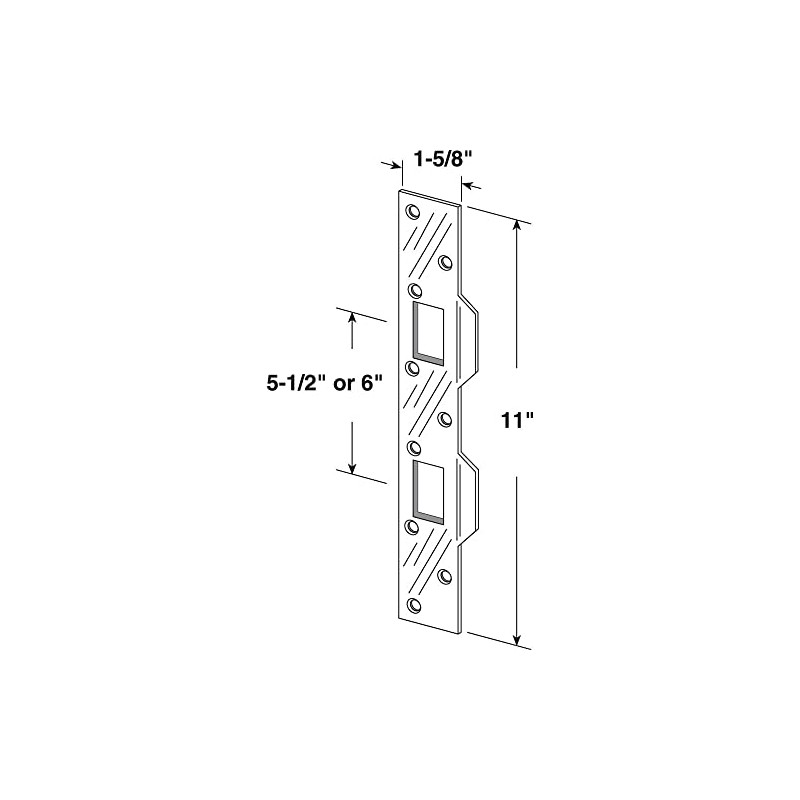 Prime-Line U 11452 Door Strike, 5-1/2 In., Hole Center, Matte
