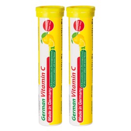 Vitamin C 180 mg - 2 x 20 effervescent Tablets - Lemon Flavor - T&D Pharma German Vitamin C - Made in Germany