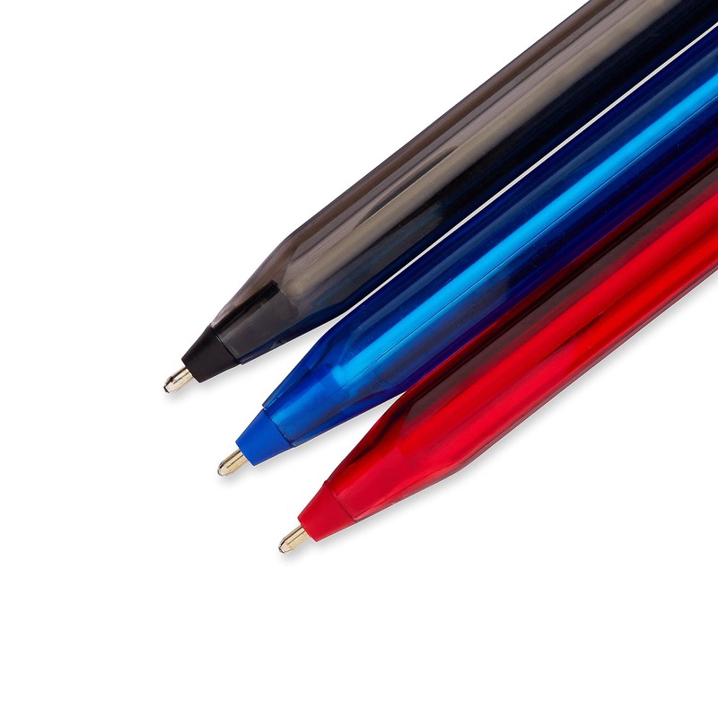 Paper Mate InkJoy 100ST Ballpoint Pens, Medium Point, Black/Red/Blue Ink,